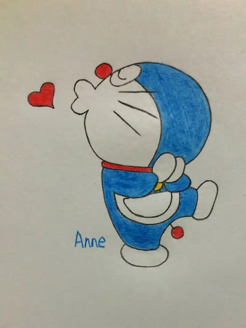 彩铅哆啦a梦#简笔画动漫卡通人物# 人人都想要一个哆啦a梦,铅笔73