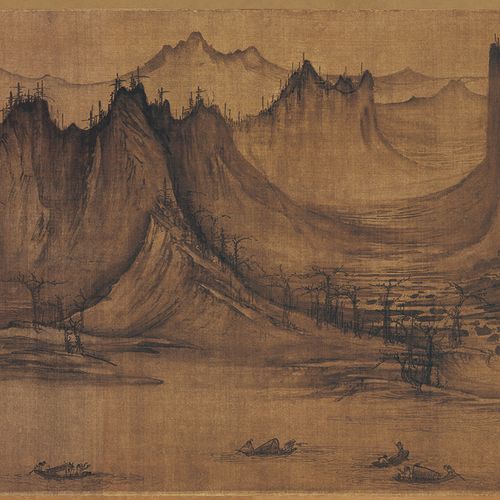 北宋许道宁渔父图卷仿古古画名画复制品古代国画国画