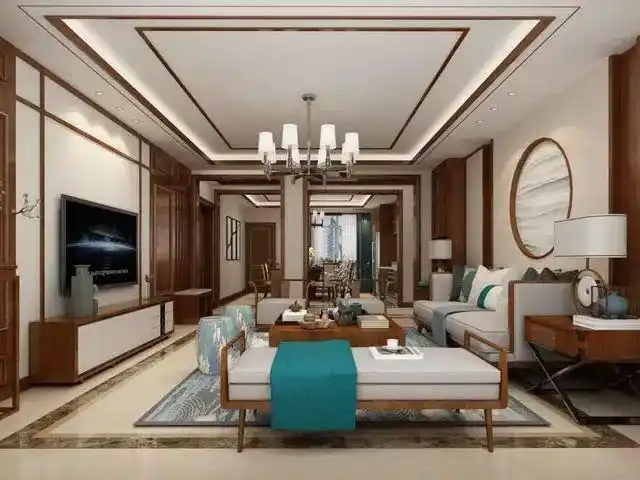 184平新中式风格,中式元素和色彩恰到好,空间令人如沐自然