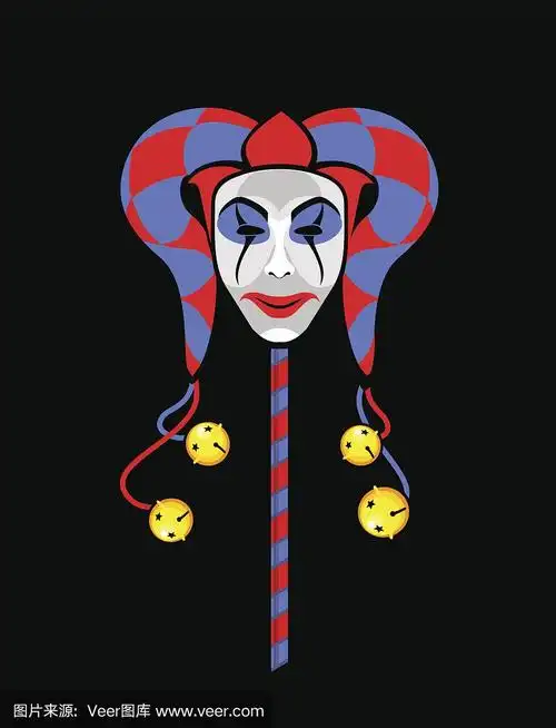 木棍上的小丑面具