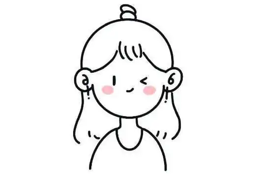 一组可爱小女孩简笔画小头像头像小女孩