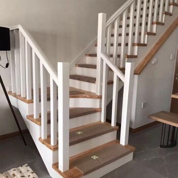 奇步实木楼梯护栏扶手立柱阳台栏杆阁楼防护围栏烤漆简易原木简约现代