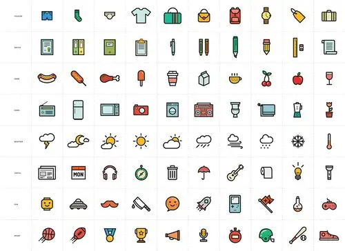 彩色生活用品小图标下载(psd&ai)