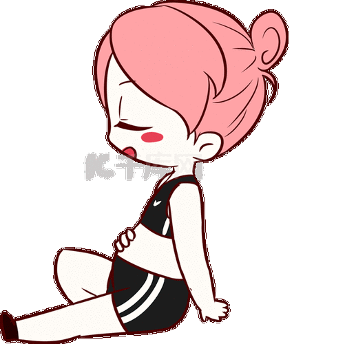 女生吃饱饱打嗝表情包