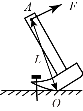 把羊角锤看作杠杆,o为支点,画出在a点施加的最小力f的示意图及其力臂l