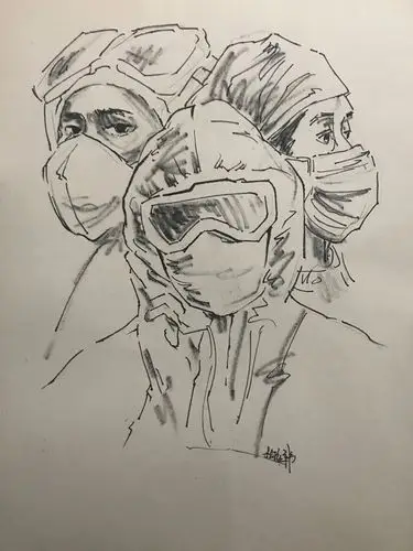 用画笔速写英雄赞歌致最美逆行者