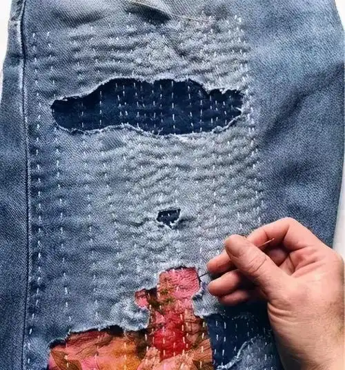 儿时补丁衣服,都是用一针一线缝出的美,你还会吗?附3种缝法