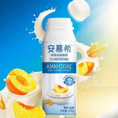 伊利安慕希希腊风味酸奶黄桃燕麦200g单瓶