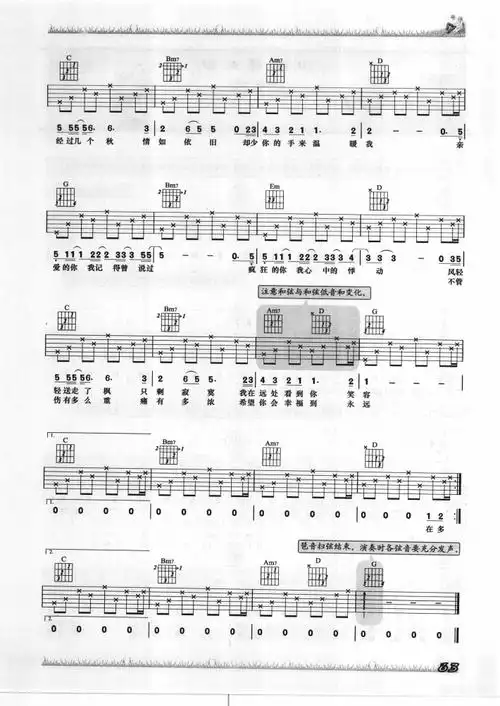 秋天的风_吉他谱_搜谱网