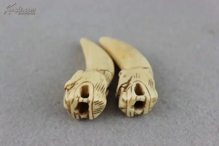 【图】【老虎牙牙雕一对】,拍品信息,网上拍卖,拍卖图片,拍卖网,拍卖