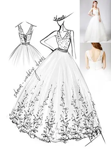 婚纱设计手稿|服装|正装/礼服|aceyqian - 原创作品 - 站酷 (zcool)