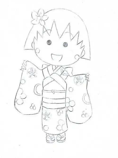 简笔画可爱樱桃小丸子