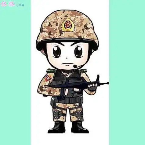解放军q版卡通人物简笔画彩色适合小朋友画的军人简笔画q版图片卡通简