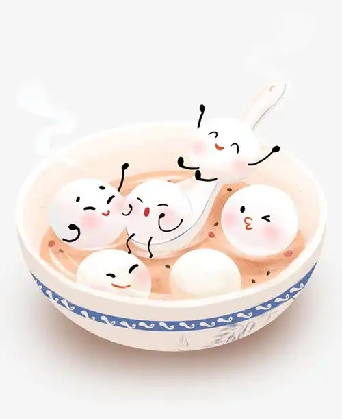 手绘卡通汤圆