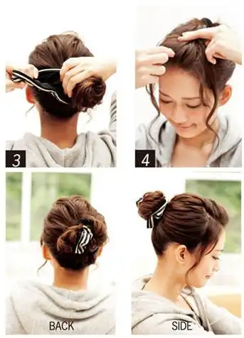 简单韩式盘发扎法图解四款发型浪漫不失气质