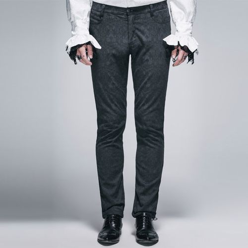 钢铁老爷复古宫廷英伦贵族提花刺绣长裤休闲裤晚会休闲裤