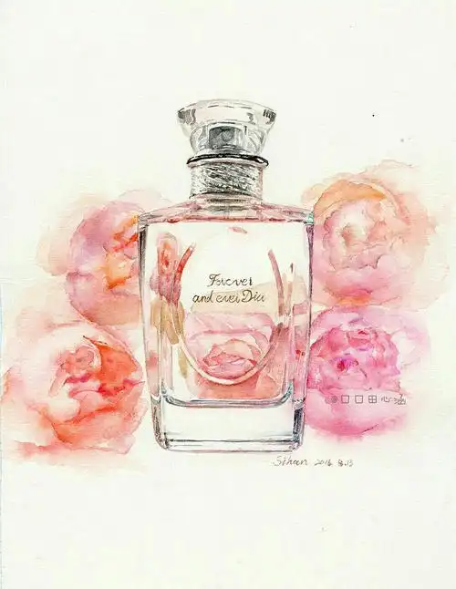 水彩手绘香水