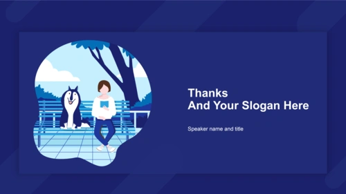 蓝色封面简约扁平化通用ppt模板