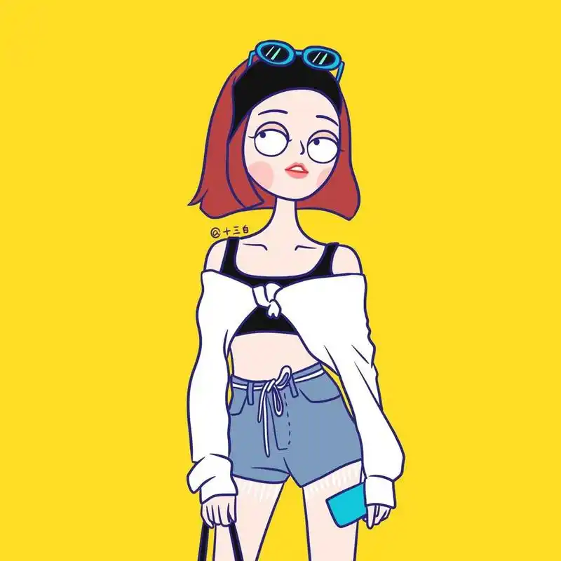 夏季时尚穿搭插画 女生头像 #我是原创插画师