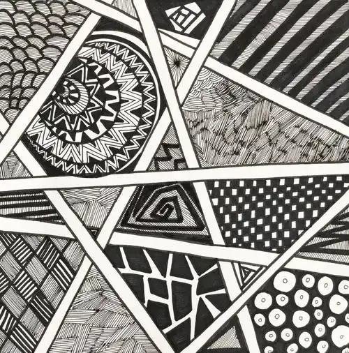 美术| 线的艺术:进修实验学校初一年级美术作品展_线条