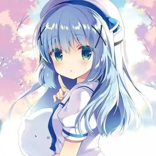 唯美动漫女生头像 欲落的樱花等不到富士山的日落