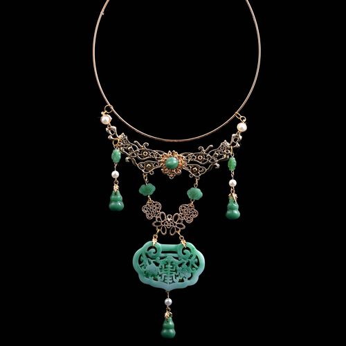 古风项链汉服配饰复古璎珞项圈明制原创旗袍项链