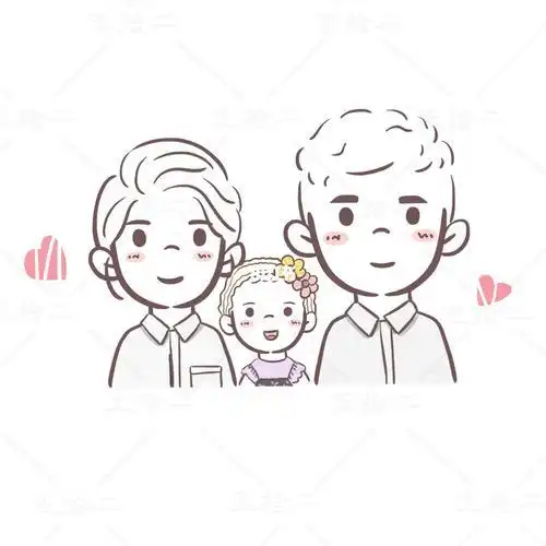 之家手绘全家福简笔画人文绘画手绘简笔画全家福 可爱的一家三口手绘