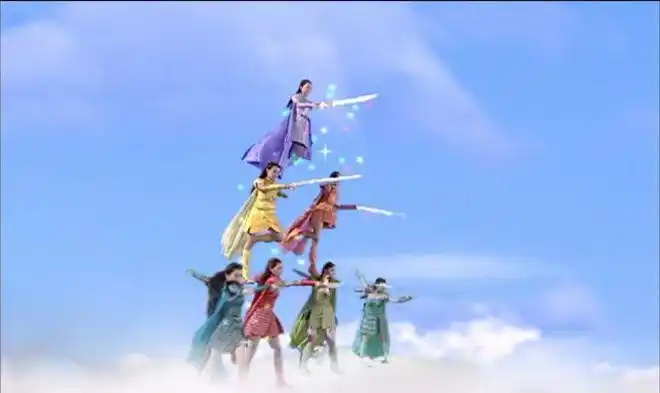 欢天喜地七仙女下凡谈恋爱,天外飞仙林依晨女扮男装吃烤地瓜,神仙剧接