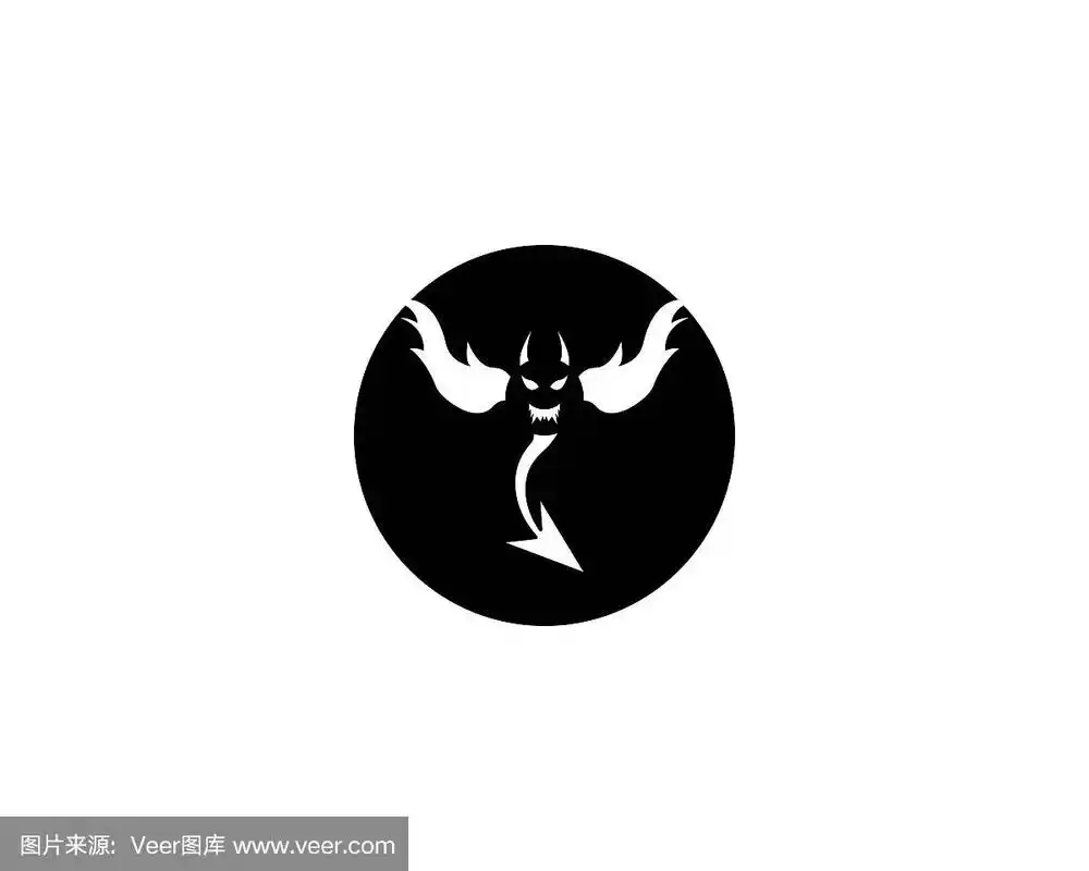 魔鬼图标和符号矢量模板插图
