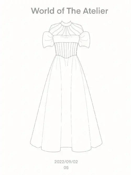 互相学习～day5打卡7815#cdr  #服装款式图  #服装设计  #礼服裙