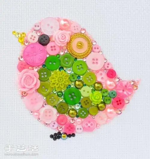 可爱纽扣拼贴画diy 拼贴画用纽扣做的方法
