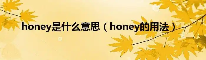 honey是什么意思(honey的用法)_科学教育网