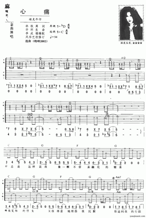 心痛 吉他谱_吉他曲谱-明明简谱网