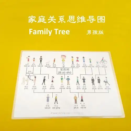 家庭早教启蒙思维导图familytree成员关系玩具挂图