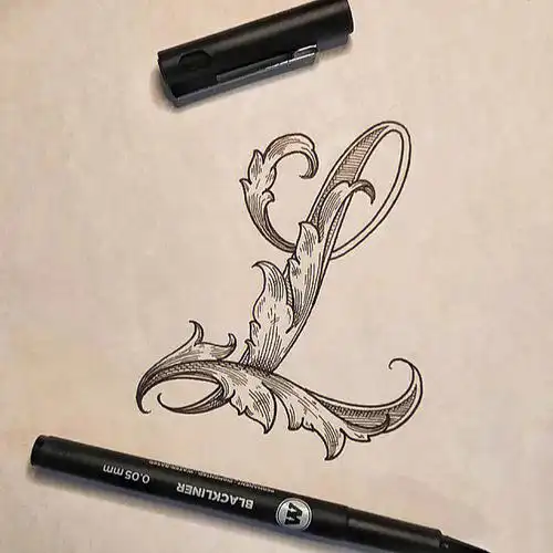 图解教程装饰字体设计英文字母l