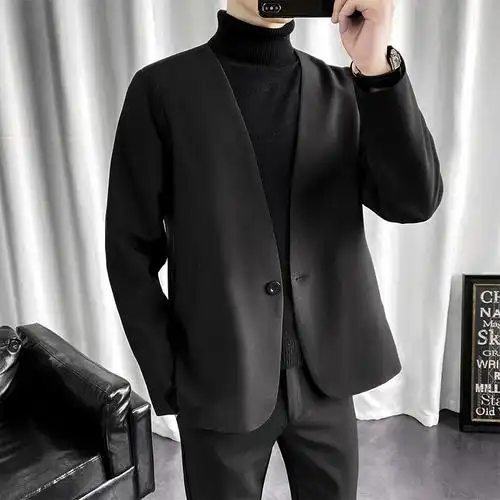 休闲西装男套装韩国英伦风