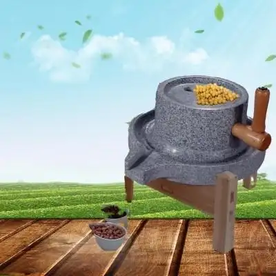 石磨豆浆麻石磨麻磨豆机磨粉w机手动di磨y家用磨芝盘石磨手摇