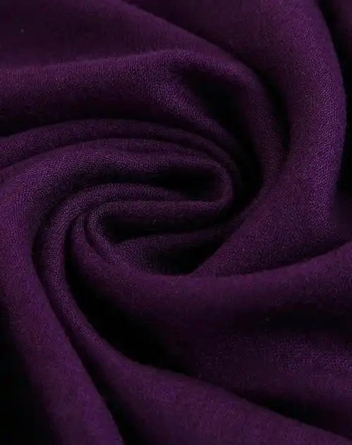 女士深紫色丝光毛围巾披肩