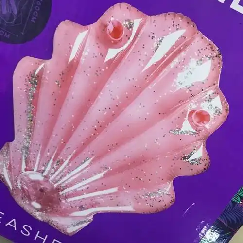 厂家直销 2018新款ins热销 充气扇贝浮排 粉色贝壳浮排水上游泳圈