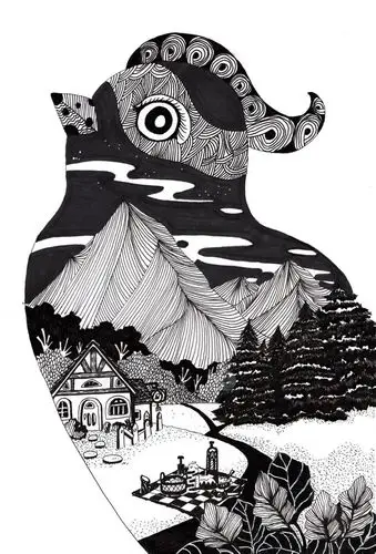 黑白线描装饰画:一笔一纸创造世界 - 知乎