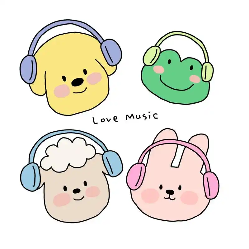 可爱的听音乐头像哦.#原创漫画 #头像 #简笔画 #画画 # - 抖音