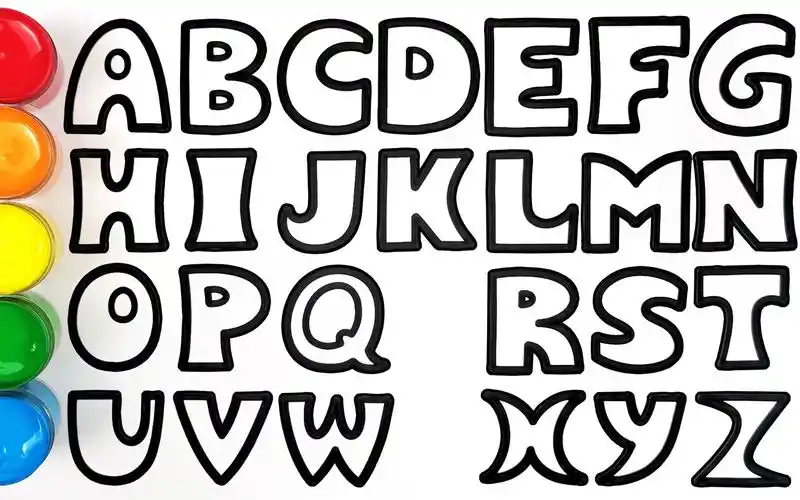 趣味儿童简笔填色画 2分钟教宝宝认识26个英文字母,涂上美美颜色-小伍