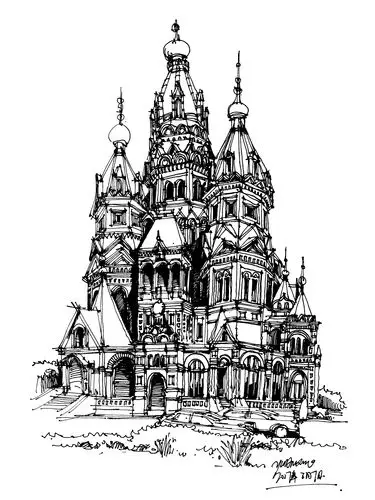 发几张欧式建筑手绘