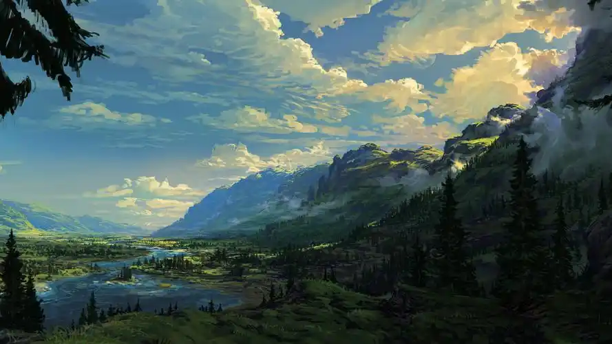 唯美文艺风景插画桌面壁纸