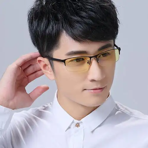 正品高端钛合金防辐射防蓝光眼镜框男半框眼镜架金属潮平光眼镜