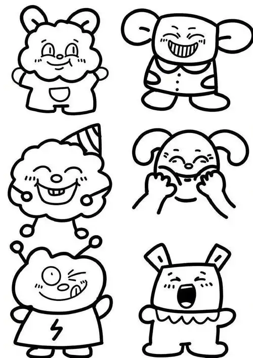 可爱的涂鸦简笔画素材～(cr🎨齐齐的绘画)