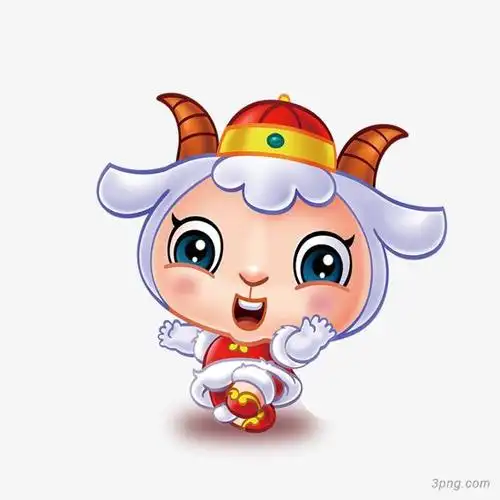 手绘可爱白色卡通羊