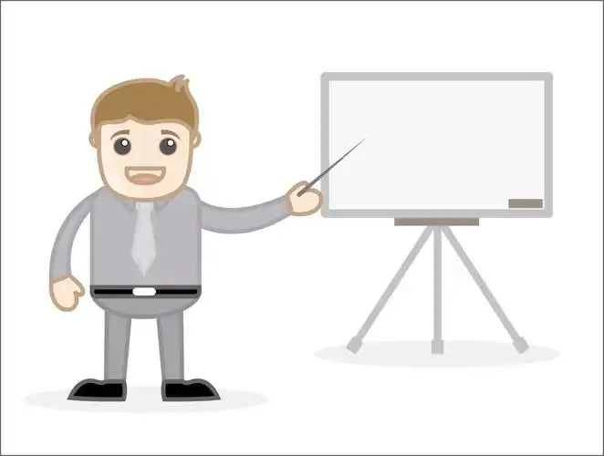 介绍办公和商务人士的卡通人物插画矢量的概念