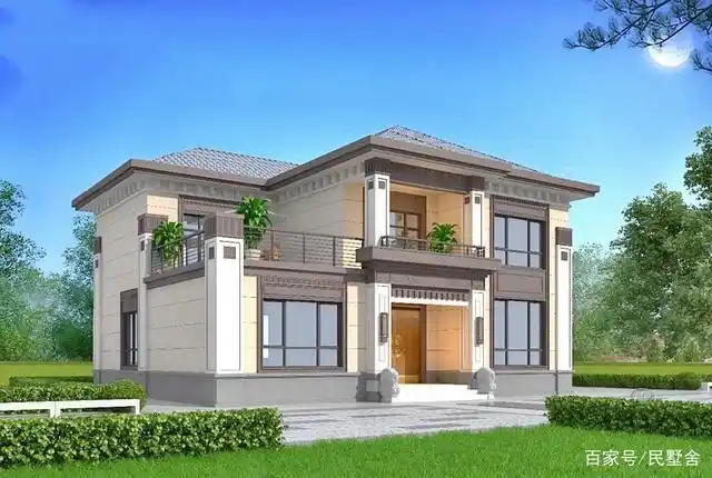 新中式二层别墅就是这么"高级",6室2厅带堂屋,这造价谁都能盖