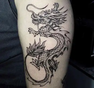 22张大臂龙纹身图案